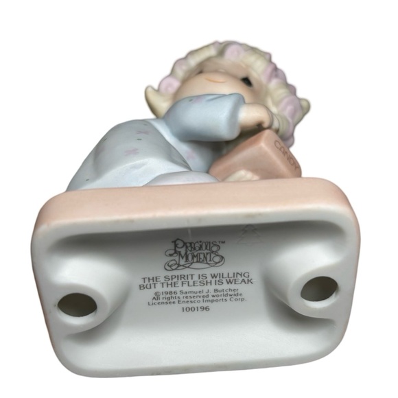 Precious Moments, 1986,The Spirit Is Willing but The Flesh is Weak, great cond. - Picture 6 of 7